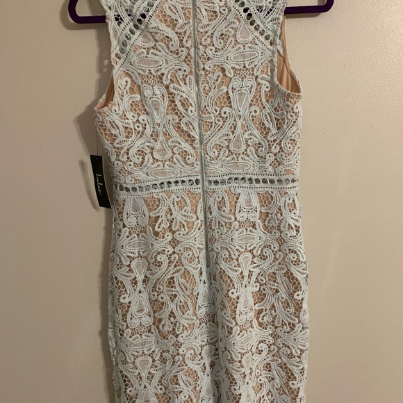 lulus Dream Life Light Blue Lace Bodycon Dress - Picture 2 of 4